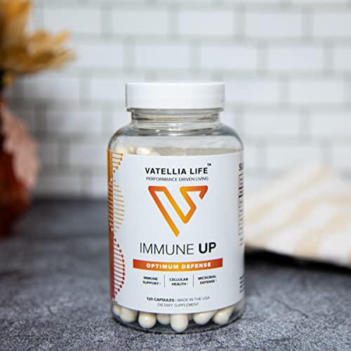 Image of Vatellia Life Immune Up High-Absorption Vitamin C, D3, A + Zinc | Immune Support | Improve Cellular Health | Microbial Defense | 120 Capsules (60 Day Supply)