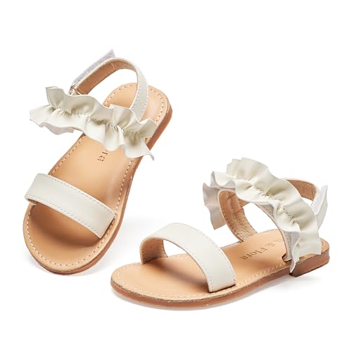 Image of Felix & Flora Toddler Girl Sandals - Little Girl Easter Dress Shoes Lightweight Open Toe Beach Holiday Flats