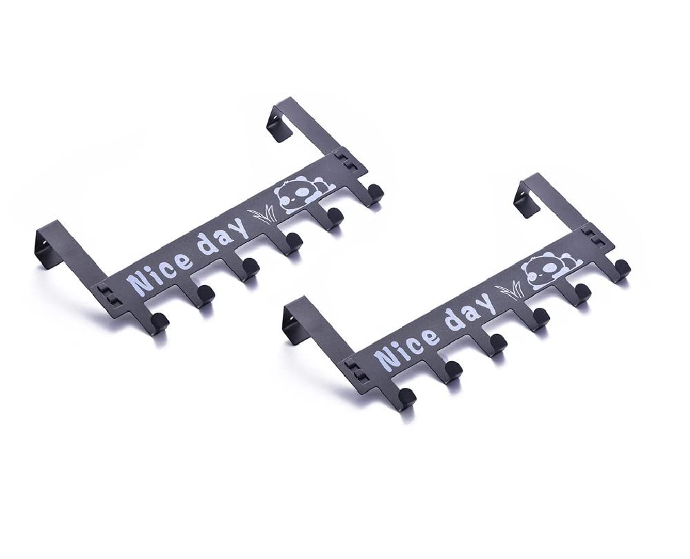 SYGA 6 Hooks Hanger Over The Door Hook Hanger (Black) - Pack of 2, Alloy Steel (B094JKDRV9) Amazon Price History, Amazon Price Tracker