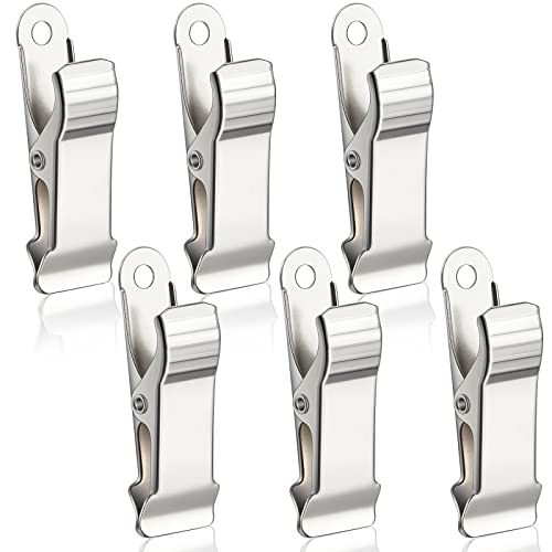 Image of 6 Pcs Metal Mini Clamps Mini Spring Clamp Crocodile Alligator Clips 1 /2 Inch Wide for Work, Smooth Jaw, 5 /16 Inch Capacity (Silver)