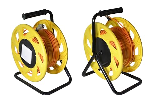 Tambour de câble, câble réseau Cat 7A, mobil, orange/gelb, 50,0m