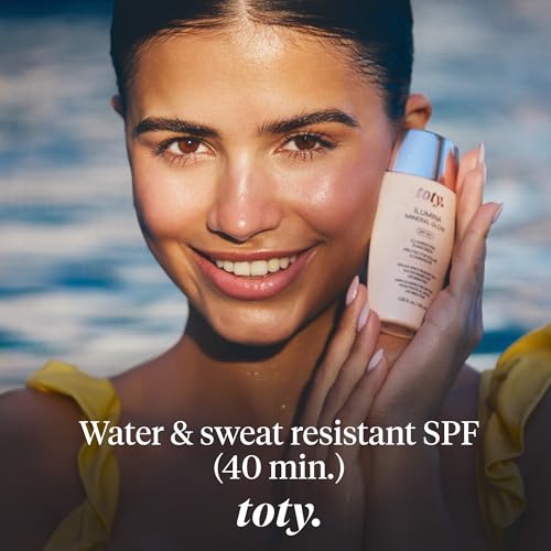 Toty by Sofia Vergara - Ilumina Mineral Glow SPF 50+ Illuminating Broad Spectrum Mineral Sunscreen - Rejuvenates & brightens with 2% Niacinamide, PLE FernBoost Technology, Vitamin E