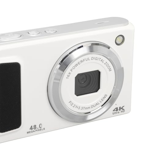 Cámara digital compacta 4K UHD 48MP con zoom 16X blanca miniatura 7