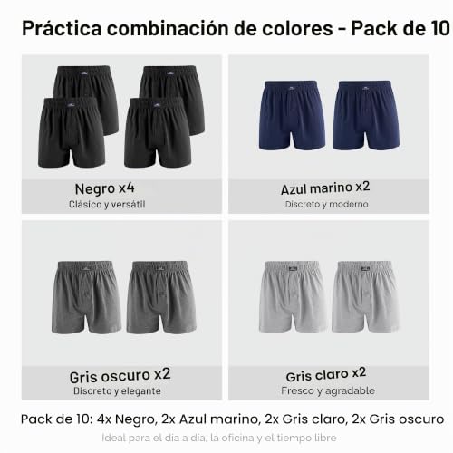 Webboxer clásicos L&K pack de 10 calzoncillos de algodón para oficina y hogar 3