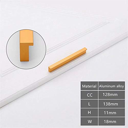 Poignées d'armoire cachées dorées 128mm pour rénover sans percer les façades de tiroir - 3