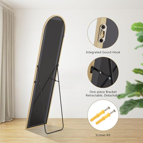 Image of Full Length Mirror, 15 inchx56 inch Arched Standing Full Body Mirror with Stand
