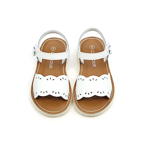 L'Amour Ella Scalloped Sandal | Girls Open Toe Fashion Sandals (Toddler/Little Kid)3