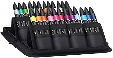 Winsor & Newton, Promarker Brush, Student Designer Wallet, Set of 24, Alcohol Based Dual Tip Markers