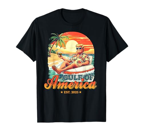 Retro Gulf of America Coastal Vintage USA Vibes Est 2025 T-Shirt
