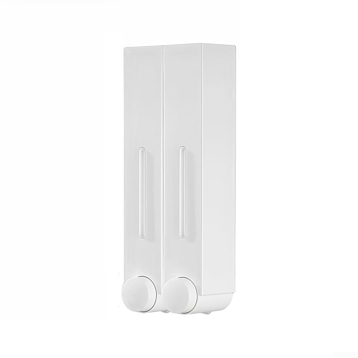Distributeur de savon mural blanc pour shampooing et gel douche