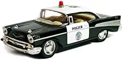 Miniatura Chevrolet Bel Air 1957 Polícia – Carro Clássico Die-Cast em Metal Escala [ex: 1:24]
