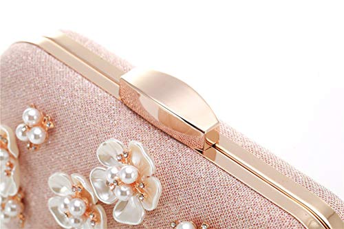 INOVERA (LABEL) Women's Glitter Floral Rhinestone Beaded Evening Party Clutch Wedding Bag Wallet - Image 5