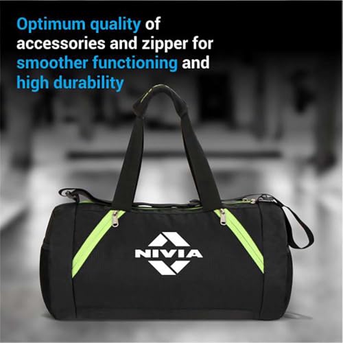Image of Nivia Beast Polyester Unisex Gym Bag - Shoulder Bag for Men & Women With Separate Shoes Compartment, Carry Accessories, Fitness, Sports & Travel Kit
