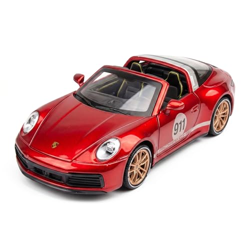 Image of Porsche 911 Targa 4S 1:32 Scale Die-Cast Car Model - Collector's Edition Open-Top Targa Pull-Back Alloy Metal Sports Car Toy for Kids & Collectors