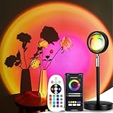 LEKEONE Sunset Lamp with APP & Remote Control,16 Colors Night Light 180° Rotation Rainbow 4 Modes Setting for Photography/Selfie/Party/Home/Living Room/Bedroom Decor, Gifts Women