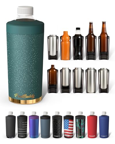 Image of Universal Buddy XL Can Cooler by Frost Buddy - Fits 12-ounce, 16-ounce, 20-ounce, and 24-ounce Cans and Bottles - Keep Your Drinks Refreshingly Chilled for over 12 hours (Emerald Glitz)