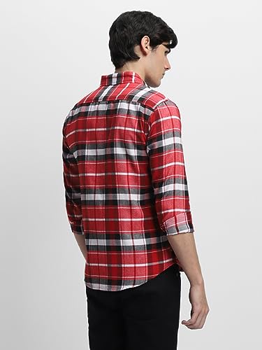 Image of Dennis Lingo Men's Cotton Checke Regular Fit Shirt