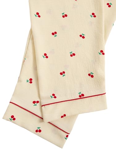 Image of Verdusa Women's 2 Piece Pajama Sets Cute Printed Fall Pajamas Sleepwear Button Up Shirt with Pants Lounge Pjs