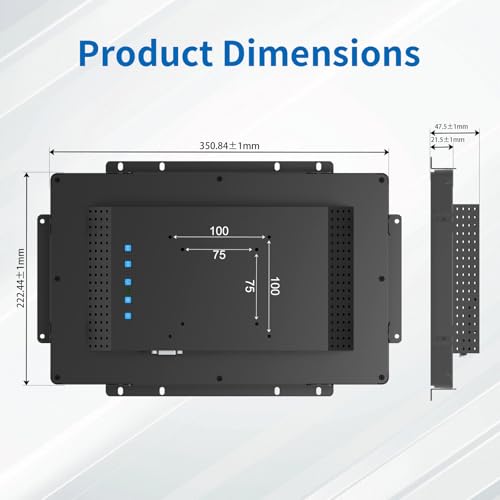 Image of 13.3 Inch Open Frame Touch Monitor, PCAP 10-Point Touch Industrial Touchscreen Monitor, with HDMI /VGA /DVI Interface, Active Matrix TFT LCD,LED Backlight, with VESA Mount