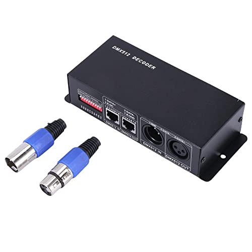 Erpmlyo Dmx 512 Controlador LED Decoder 4 Ch X 8A Driver de 4 canales RGB LED Tape 12 V - 24 V