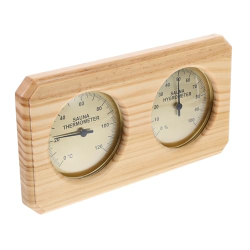 Lurrose Wooden Sauna Thermometer Hygrometer Wall Mount Home Temperature Humidity Monitor