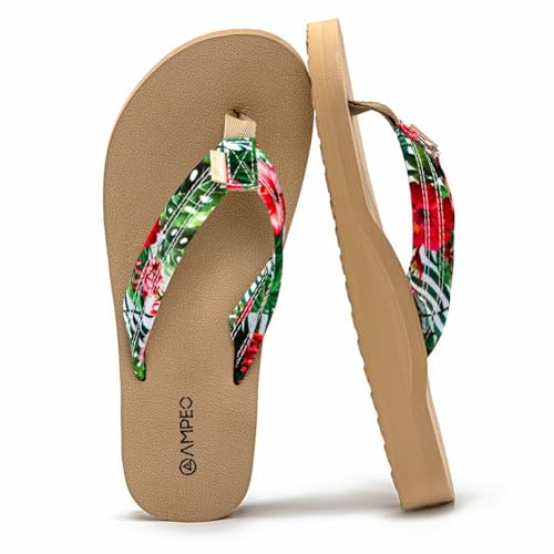 Ampeo Women's Arch Support Flip Flops Comfortable Casual Summer Beach Thong Sandals