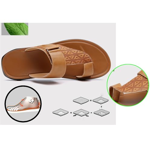 Yytcsjz Summer Foot Correction Flat Sandals, Men's Breathable Toe Ring Style Beach Bunion Corrector Slip-On Sandals, Flip Flops Beach Slide Slipper Shoes, for Plantar, Fasciitis, Orthopedaic4