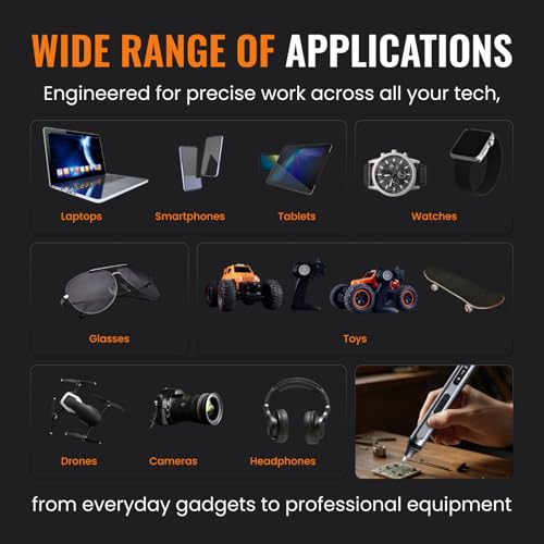 Image of Precision Electric Screwdriver 52-in-1 Kit | Cordless Mini Power Driver for Electronics, PC & Laptop Repair | Compact Rechargeable Automatic Tool Set with Magnetic Bits