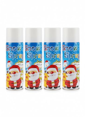 La Mejor Lista de Nieve artificial - los preferidos. 42 CONTIMEX Nieve Artificial en Aerosol Navidad – Set de Sprays Decorativos con Santa, Ideal para Árbol, Ventanas y Eventos (4 pz)