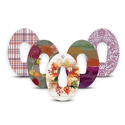 ExpressionMed - Adhesive Patch for Dexcom G6 (5-Pack) - Made in The USA, Waterproof, Split Backing, CGM Tape (Autumn Style Variety Pack)