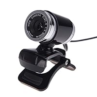 GaoMee USB 2.0 HD Camera Web Cam with MIC Clip-on 360 Degree Black