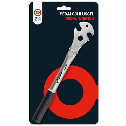 Optio Cycle Pedalschlüssel 15mm Extra Lang – Fahrradschlüssel Werkzeug für Pedale | Fahrrad Maulschlüssel für einfache Montage & Demontage