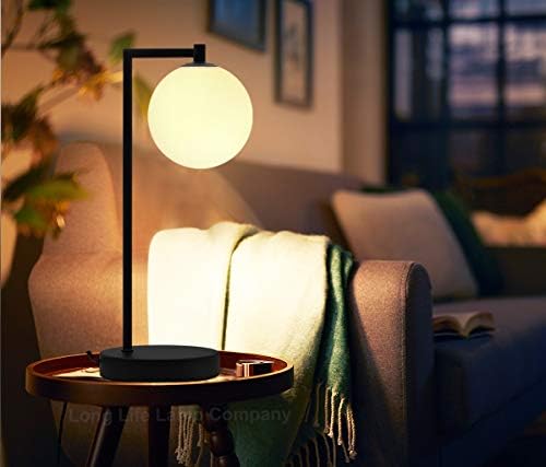 Modern Retro Opaque Globe Table Lamp Black Desk Lamp and Bedside Light M0221-F
