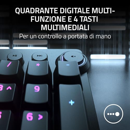 Huntsman V2 (Interruttore Analogico) - Tastiera da Gioco Ottica con Bassa Latenza (Interruttori Ottico- Analogicoi, Copri Tasti PBT Doubleshot, cavo USB-C staccabile) Layout USA | Nero - Tastiera gaming - Immagine 5