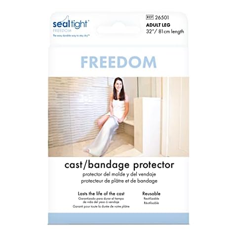 Brownmed - Seal-Tight Freedom Cast & Bandage Protector - Shower Cast Cover for Legs - Waterproof Shower Protector - Leg Cast Bag for Shower & Swimming - Adult Leg Cover