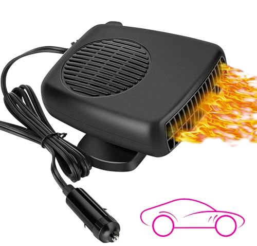 12V 150W Auto Heizgebläse, Climatizzatore Auto Portatile, Riscaldatore e Ventilatore Presa Accenditore, Design Compatto, Funzionamento Silenzioso, Ideale per Viaggi