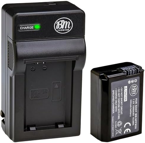 BM Premium NP-FW50 Battery and Charger for Sony A6100, A6400, DSC-RX10 IV, DSC-RX10 III, DSC-RX10 II, DSC-RX10, Alpha 7, Alpha 7R, a7, a7R, A7s, A7s II, a3000, a5000, a6000, a6300, a6500 Cameras…