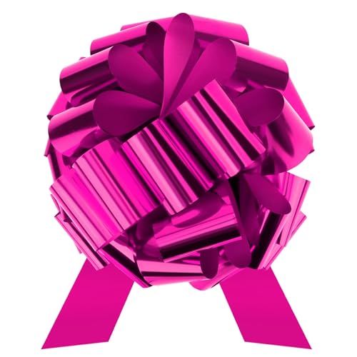 Lazo Grande Para Regalo, Decoración De Lazo, 30cm Magenta, Adornos Para Envolver Regalos, Adecuadas Para Lazos De Regalo En Cumpleaños, Navidad, Canastas, Cajas De Ramo, Bodas, Autos Y Floristería