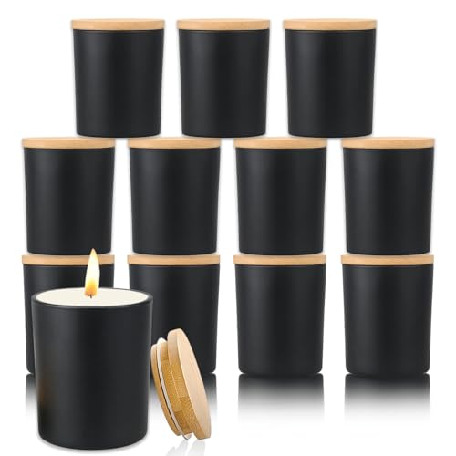 Opiniones de Velas en frasco que puedes comprar esta semana. 45 Voyzdx 12 Pcs 200ml Latas Fabricación Velas Aromáticas,Tarros de Vela Reutilizables con Tapas para Almacenamiento en Seco de Especias, Dulces,Recuerdos de Fiesta,Bodas (Negro)