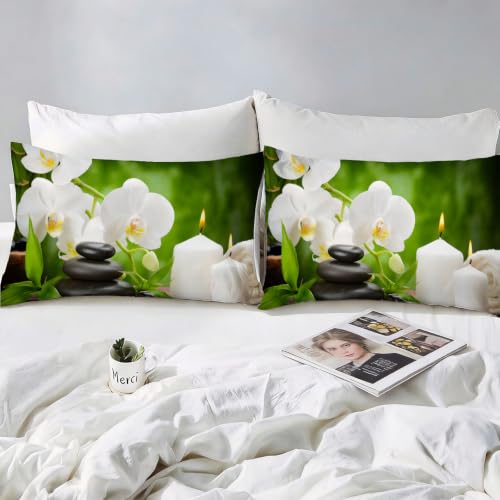 Parure de lit 140 x 200 orchidée en microfibre de qualité supérieure
