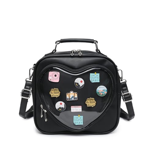 Dopamine Color Ita Bag Multi-Purpose Backpack Crossbody Satchel Heart Purse Kawaii Pin Display
