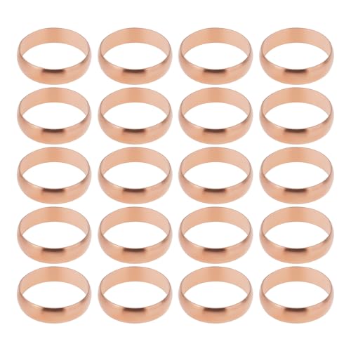 VGOL Lot de 20 Olives de Compression en Cuivre de 22 Mm Manchons de Compression Embouts Adaptés Aux Raccords de Compression pour Tuyaux de 22 Mm