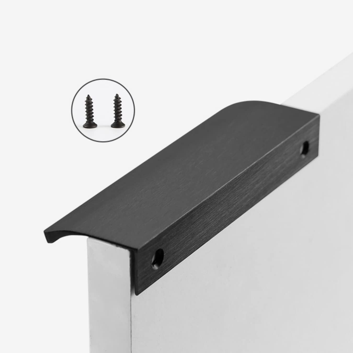 Maniglie nascoste moderne nere per mobili da cucina nascoste, maniglie invisibili per ante dell'armadio, 2 maniglie per cassetti, in lega di alluminio (lunghezza 1000 mm)