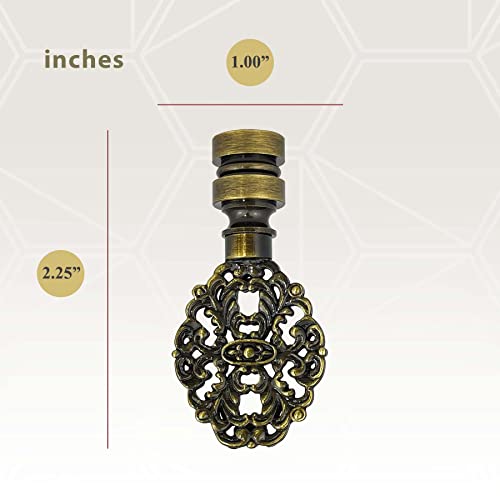 Image of Royal Designs, Inc. Oval Filigree Finial with Fan Pull Chain, Antique Brass - Pack of 1