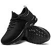 LARNMERN Safety Trainers Men Waterproof Steel Toe Cap Trainers Work Shoes Cushioned Lightweight Comfortable Walking Sneakers(8.5 UK,Black) #5