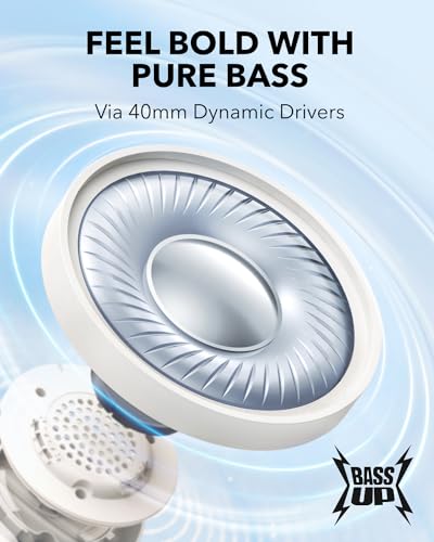 Image of soundcore by Anker H30i Wireless On-Ear Headphones, Foldable Design, Pure Bass, 70H Playtime, Bluetooth 5.3, Lightweight and Comfortable, App Connectivity, Multipoint Connection (White)