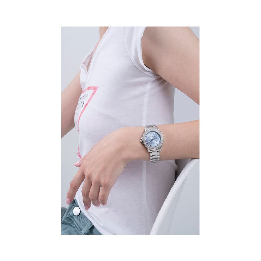GUESS Reloj multifunción de cristal deportivo de 36 mm para mujer
