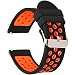 Universal 22mm Width Silicone Watch Band Replacement (22mm, Black-Red)