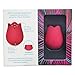 plusOne Rose Toy Vibrator for Women, Clitoral Stimulator Made of Body-Safe Silicone, Waterproof, USB Rechargeable and 10 Pulsing Settings Sex Toy, Red