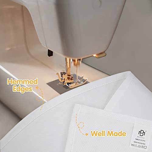 Image of BRILLMAX 10 Pack White Tablecloths 60x126 Inch for 8ft Rectangle Tables | 150 GSM Polyester Fabric, 15 inch Standard Drop, Water, Stain & Wrinkle Resistant Cloth Cover for Wedding Reception Banquet Party